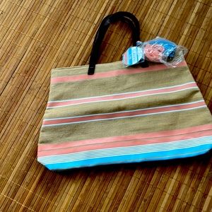 Ion Cabana Tote Woven Stripe w/tassels